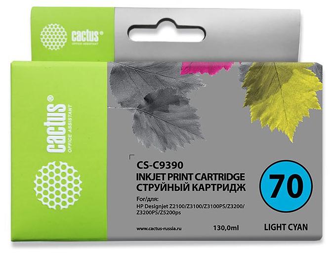 Картридж струйный Cactus CS-C9390 №70 светло-голубой (130мл) для HP DJ Z3100 фото 1