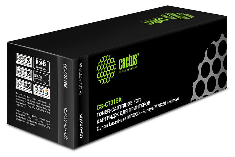 Картридж лазерный Cactus CS-C731BK 731 BK черный (1600стр.) для Canon LB i-Sensys MF8230/MF8280 фото 1
