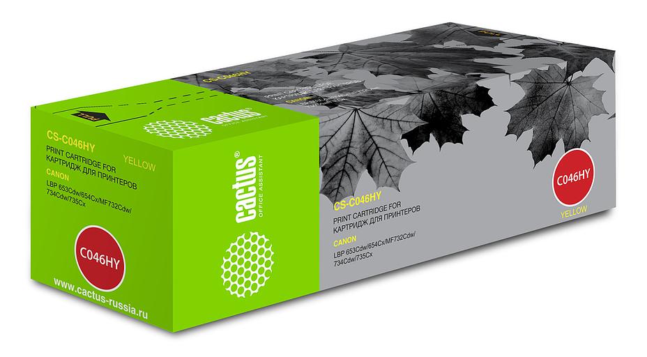 Картридж лазерный Cactus CS-C046HY 046 H Y желтый (5000стр.) для Canon LBP 653Cdw/654Cx/MF732Cdw/734Cdw/735Cx фото 1