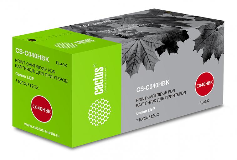 Картридж лазерный Cactus CS-C040HBK 040 H BK черный (12500стр.) для Canon LBP 710CX/712CX фото 1