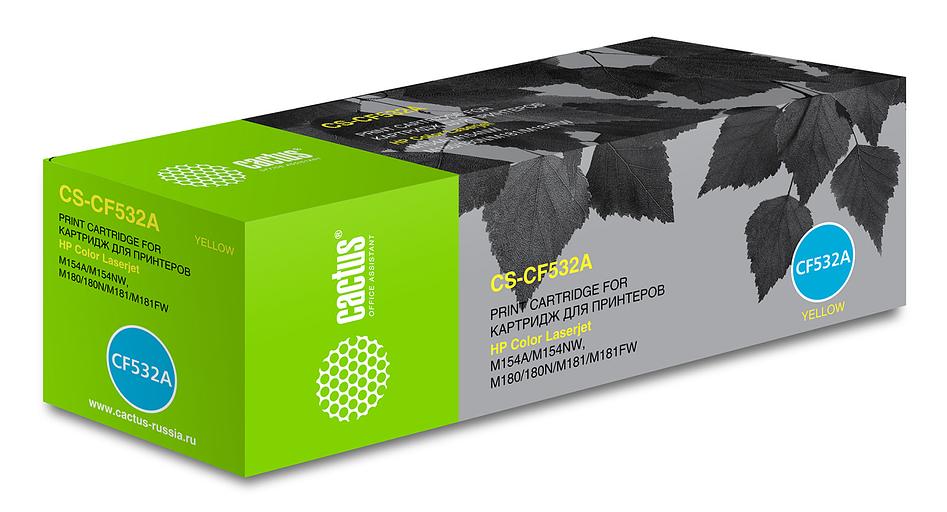 Картридж лазерный Cactus CS-CF532A CF532A желтый (900стр.) для HP LJ M180n/M181fw фото 1