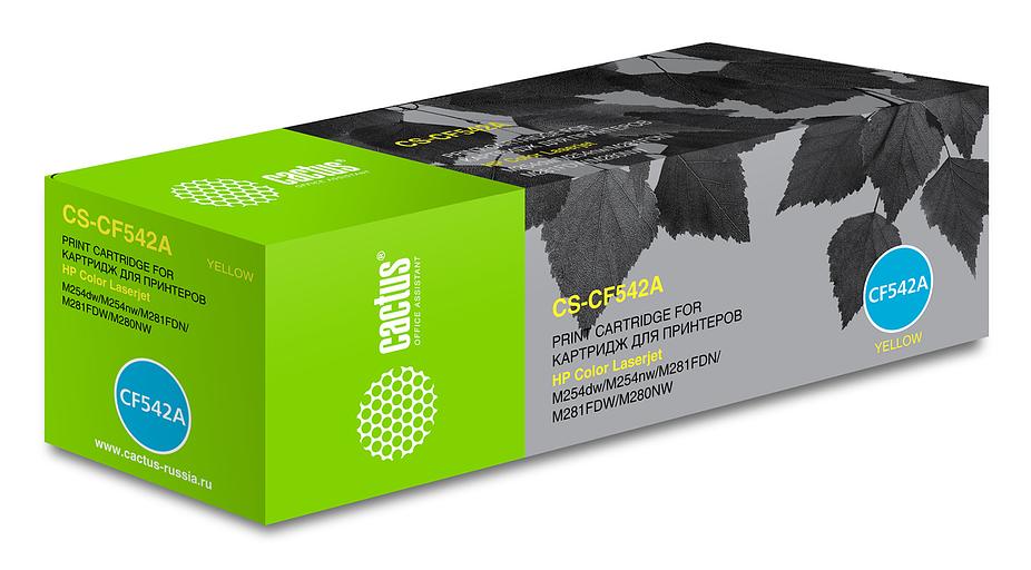 Картридж лазерный Cactus CS-CF542A CF542A желтый (1400стр.) для HP LJ M254dw/M280nw/M281fdn фото 1