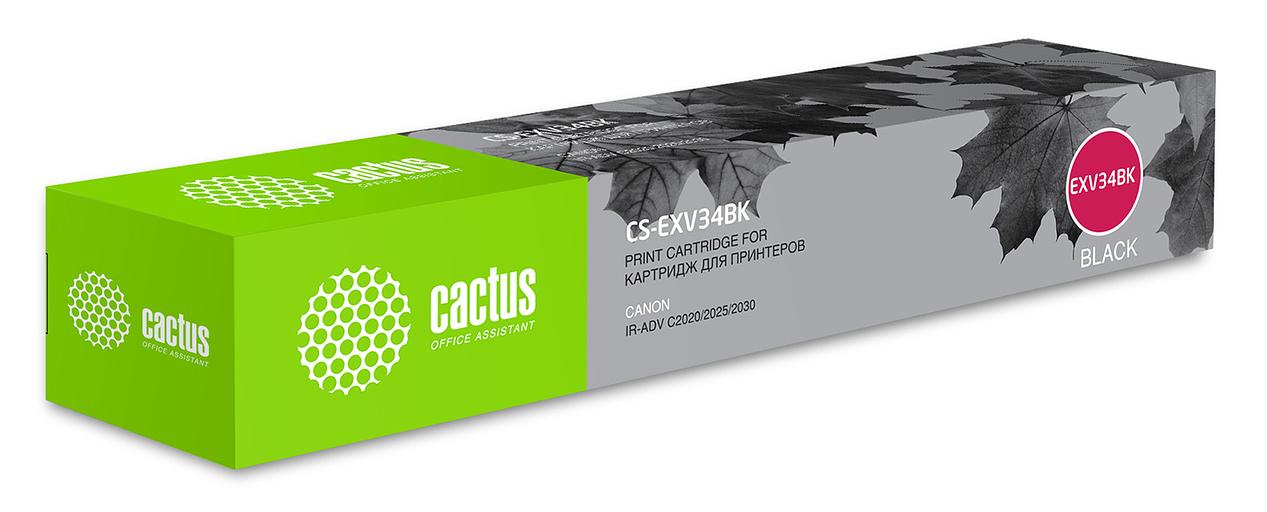 Картридж лазерный Cactus CS-EXV34BK C-EXV34 BK черный (23000стр.) для Canon IR Advance C2030L/C2030i/C2020L/C2020i/C2025i фото 1