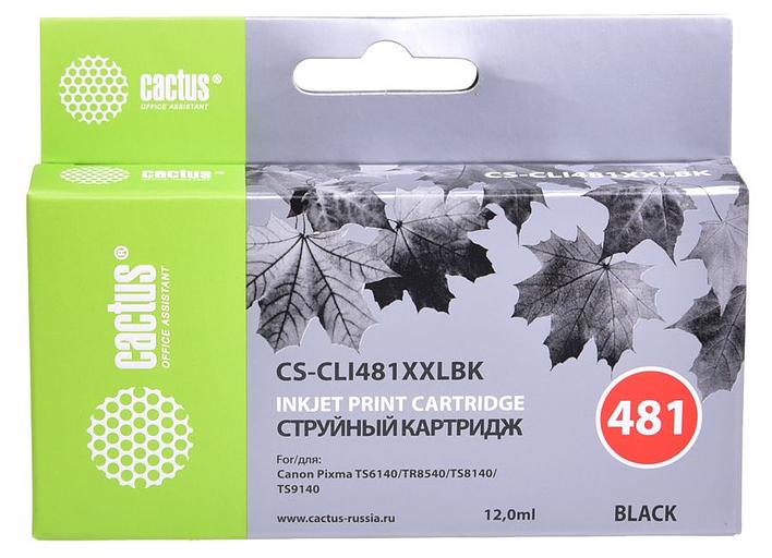 Картридж струйный Cactus CS-CLI481XXLBK черный (12мл) для Canon Pixma TR7540/TR8540/TS6140/TS8140 фото 1