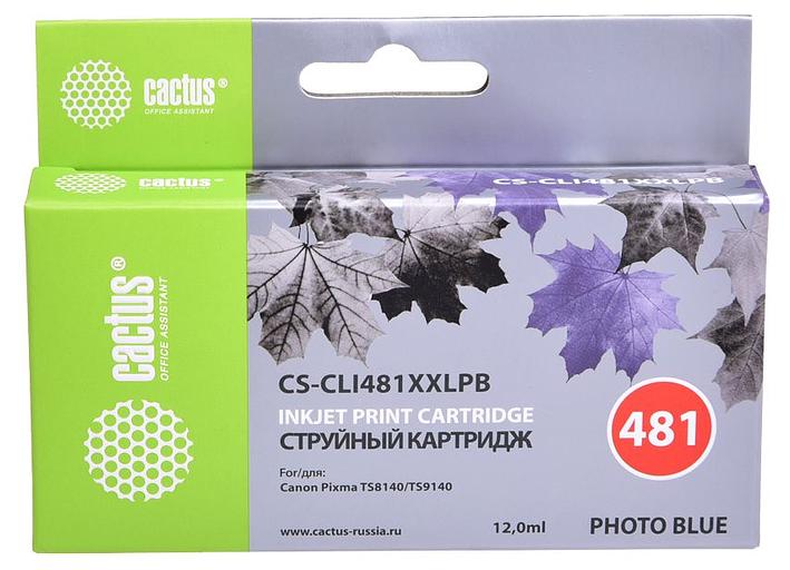 Картридж струйный Cactus CS-CLI481XXLPB голубой (12мл) для Canon Pixma TS8140/TS9140 фото 1