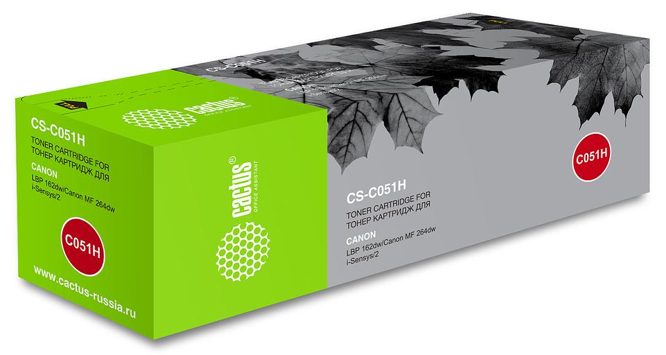 Картридж лазерный Cactus CS-C051H 051H черный (4100стр.) для Canon LBP 162dw/MF 264dw/267dw/269dw фото 1