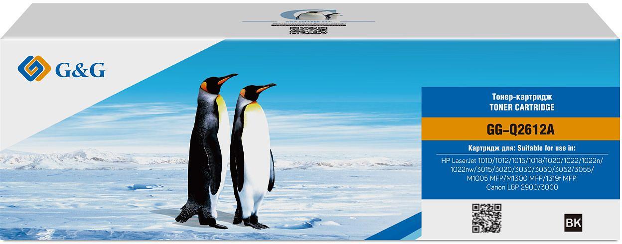 Картридж лазерный G&G GG-Q2612A черный (2000стр.) для HP LJ 1010/1012/1015/1018/1020/1020Plus/1022/3015/3020 фото 1