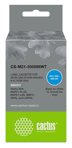 Картридж ленточный Cactus CS-M21-500595WT черный для Brady BMP21-PLUS, BMP21-LAB фото 1