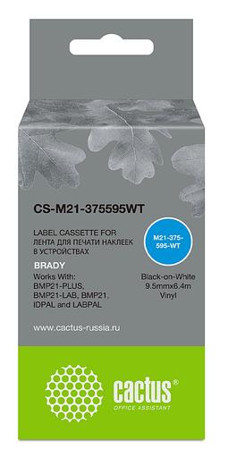 Картридж ленточный Cactus CS-M21-375595WT черный для Brady BMP21-PLUS, BMP21-LAB фото 1