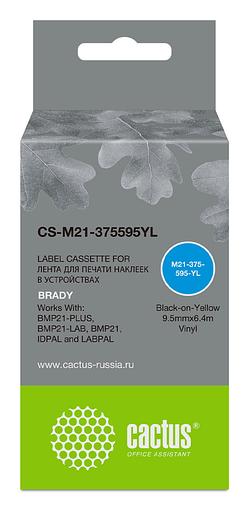 Картридж ленточный Cactus CS-M21-375595YL черный для Brady BMP21-PLUS, BMP21-LAB фото 1