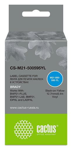 Картридж ленточный Cactus CS-M21-500595YL черный для Brady BMP21-PLUS, BMP21-LAB фото 1
