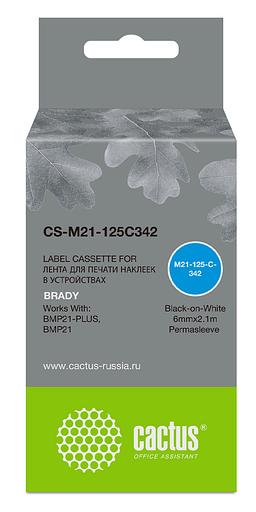 Картридж ленточный Cactus CS-M21-125C342 черный для Brady BMP21-PLUS, BMP21, BMP21-LAB фото 1