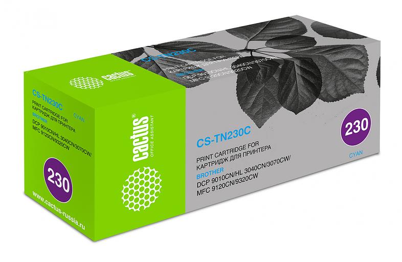 Картридж лазерный Cactus CS-TN230C TN-230C голубой (1400стр.) для Brother HL-3040/3070/DCP-9010/MFC-9120/9320 фото 1