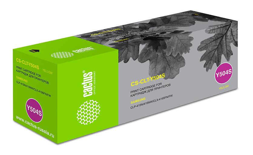 Картридж лазерный Cactus CS-CLT-Y504S CLT-Y504S желтый (1800стр.) для Samsung CLP-415N/CLX-4195FW/4195FN фото 1