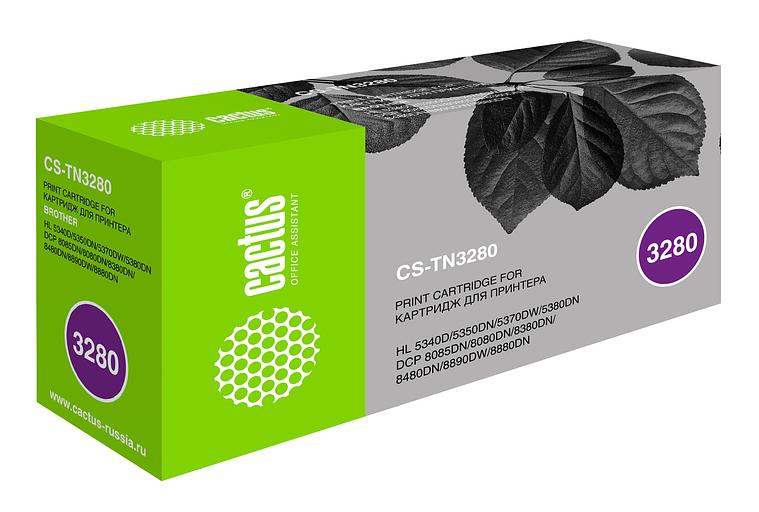 Картридж лазерный Cactus CS-TN3280 TN-3280 черный (8000стр.) для Brother DCP-8085/8085DN/HL-5340/5340D/5350/5350DN/5370/5370DW/MFC-8880/8880DN фото 1