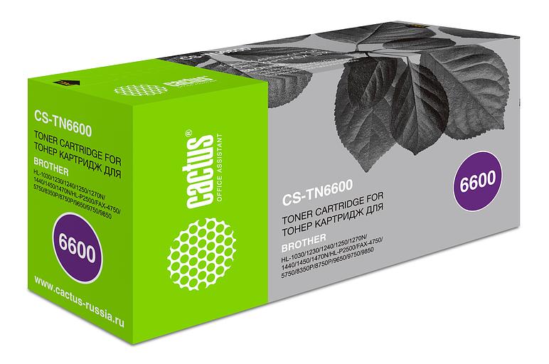 Картридж лазерный Cactus CS-TN6600 TN-6600 черный (6000стр.) для Brother HL-1030/1230/1240/1250/1270N/1440/1450 фото 1