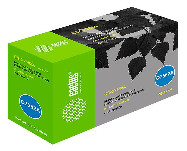 Картридж лазерный Cactus CS-Q7582A Q7582A желтый (6000стр.) для HP LJ CP3505/3800 фото 1