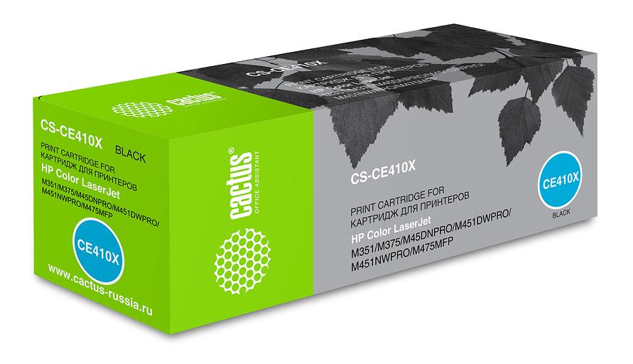 Картридж лазерный Cactus CS-CE410X CE410X черный (4000стр.) для HP CLJ Pro 300/M351/M451/M375/M475 фото 1