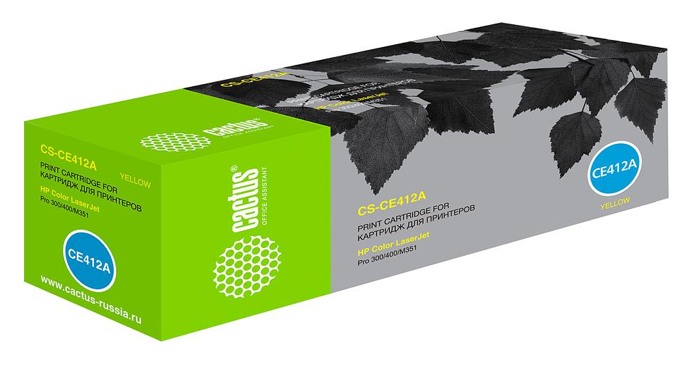 Картридж лазерный Cactus CS-CE412A CE412A желтый (2600стр.) для HP CLJ Pro 300/400/M351/ фото 1