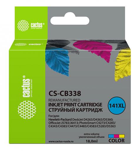 Картридж струйный Cactus CS-CB338 №141XL многоцветный (18мл) для HP DJ D4263/D4363/D5360/DJ J5783/J6413/PS C4273/C4283/C4343/C4383/C4473/C4483/C4583/C5283/D5363 фото 1