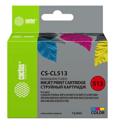 Картридж струйный Cactus CS-CL513 многоцветный (12мл) для Canon Pixma MP240/MP250 фото 1
