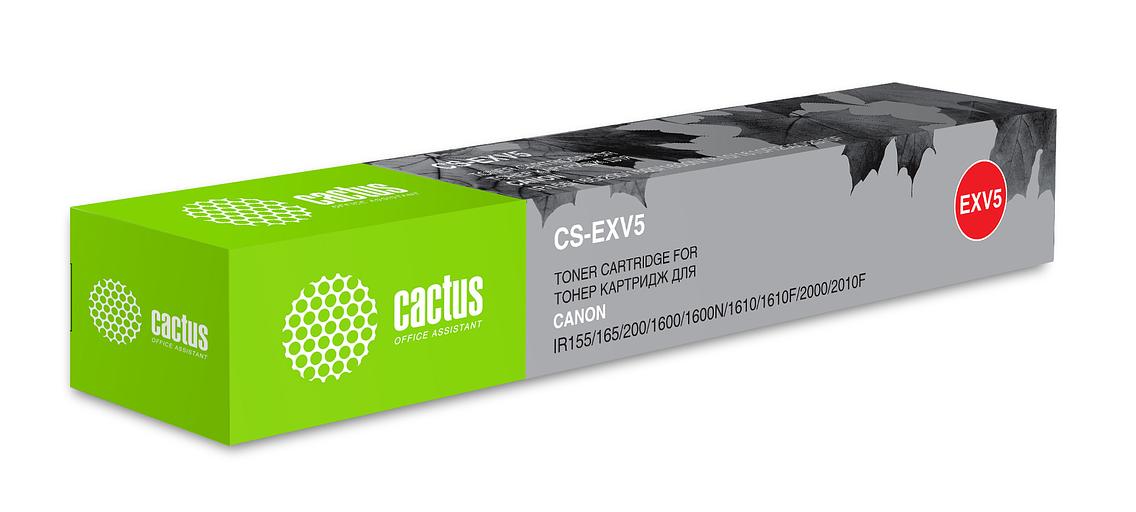 Картридж лазерный Cactus CS-EXV5 C-EXV5 черный (7850стр.) для Canon IR 1600/1605/1610/1630/1670/2000/2010 фото 1