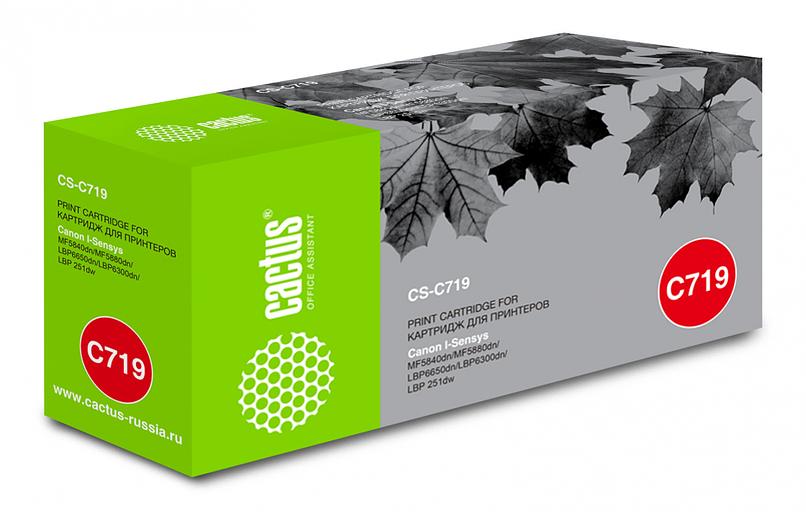 Картридж лазерный Cactus CS-C719 719 черный (2100стр.) для Canon i-SENSYS MF5840 MF5880 LBP6300 6650 фото 1