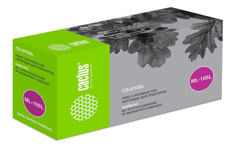 Картридж лазерный Cactus CS-D105L MLT-D105L черный (2500стр.) для Samsung ML-1910/1915/2525/2580/SCX-4600/4623/SF-650/650P фото 2