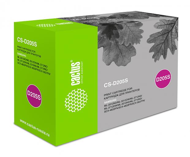 Картридж лазерный Cactus CS-D205S MLT-D205S черный (2000стр.) для Samsung ML-3310D/3310ND/3710D/3710ND/SCX-4833FD/4833FR/5637FR фото 1