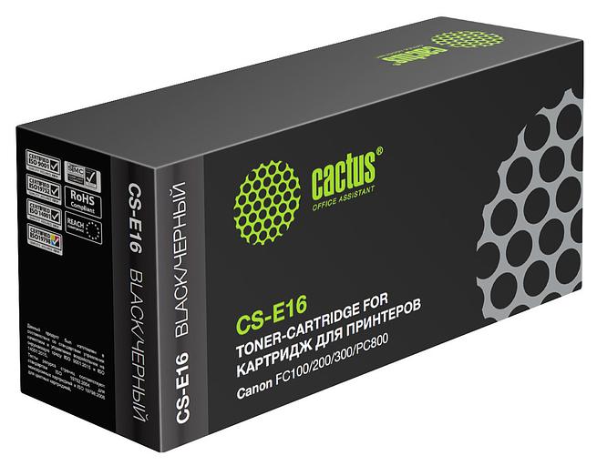 Картридж лазерный Cactus CS-E16 E-16 черный (2000стр.) для Canon FC100/200/300/PC800 фото 1