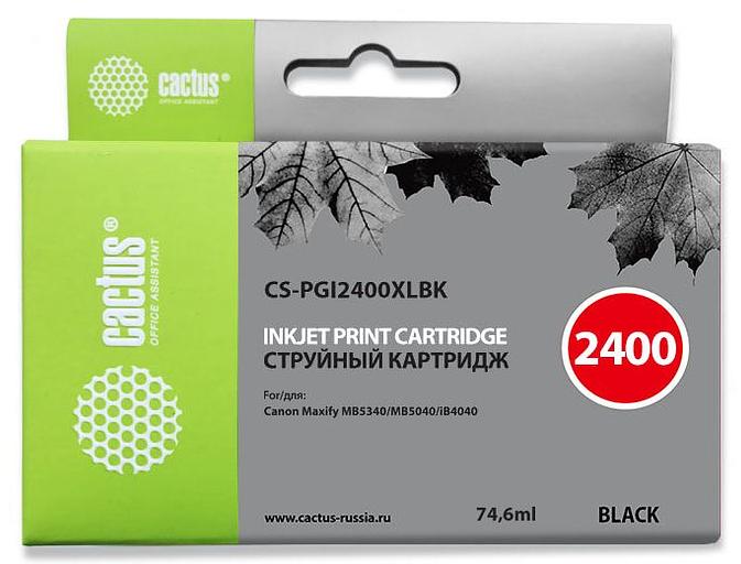 Картридж струйный Cactus CS-PGI2400XLBK черный (74.6мл) для Canon MAXIFY iB4040/ МВ5040/ МВ5340 фото 1
