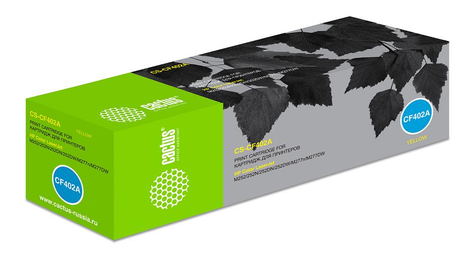 Картридж лазерный Cactus CS-CF402A CF402A желтый (1400стр.) для HP CLJ M252/252N/252DN/252DW/M277n/M277DW фото 1