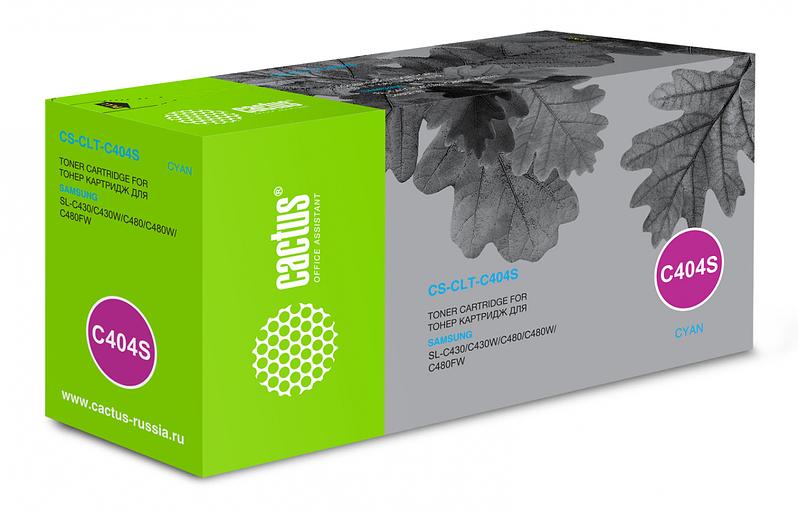 Картридж лазерный Cactus CS-CLT-C404S CLT-C404S голубой (1000стр.) для Samsung SL-C430/C430W/C480/C480W/C480FW фото 1