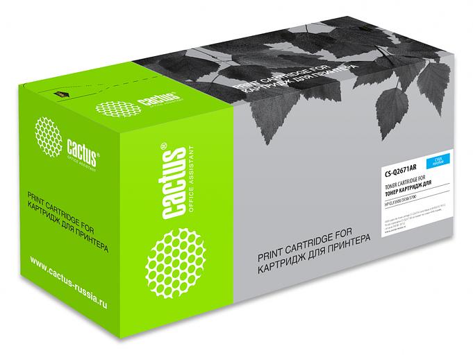 Картридж лазерный Cactus CS-Q2671AR Q2671A голубой (4000стр.) для HP CLJ 3500/3550/3700 фото 1