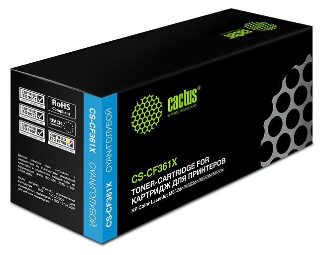 Картридж лазерный Cactus CS-CF361X CF361X голубой (9500стр.) для HP CLJ M552dn/M553dn фото 2