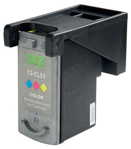 Картридж струйный Cactus CS-CL51 голубой/пурпурный/желтый (18мл) для Canon Pixma MP150/MP160/MP170/MP180/MP450/MP460/iP2200/iP6210/iP6220/iP6220D/iP6310/iP6310D/MX300/MX310 фото 2