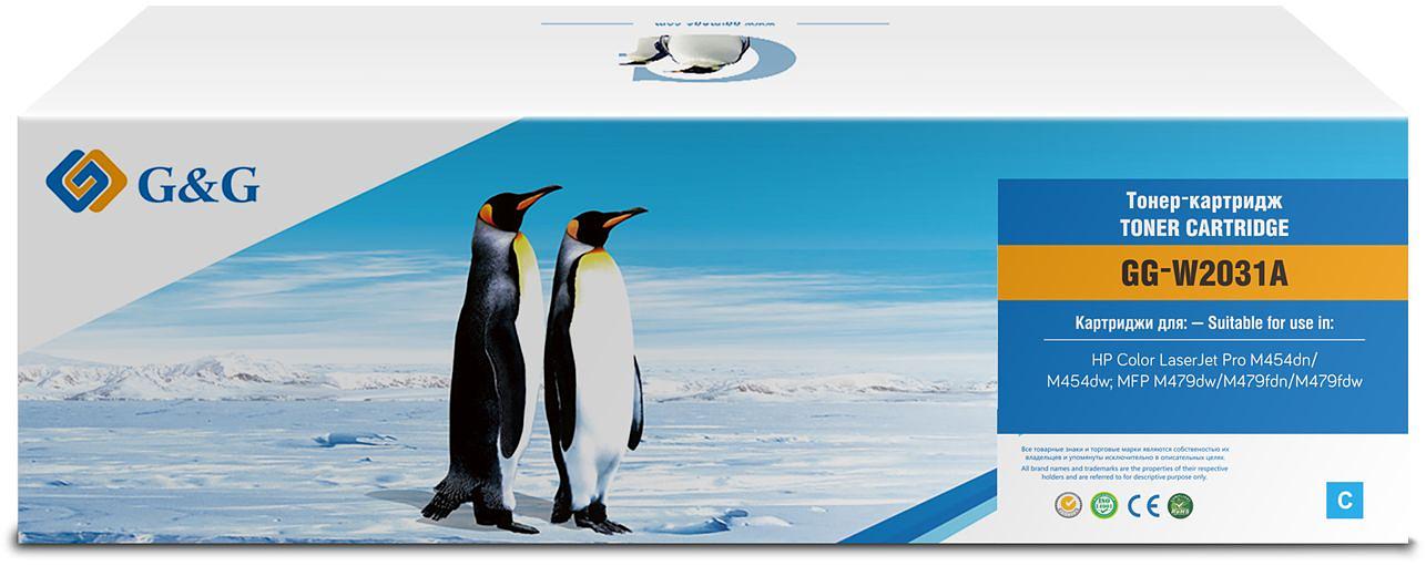 Картридж лазерный G&G GG-W2031A 415A (есть ограничения по прошивке) голубой (2100стр.) для HP LJ M454/MFP M479 фото 1