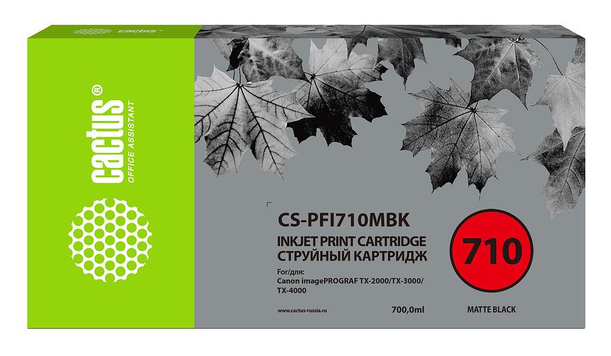 Картридж струйный Cactus CS-PFI710MBK черный матовый (700мл) для Canon imagePROGRAF TX-2000/TX-3000/TX-4000 фото 1