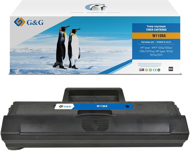Картридж лазерный G&G GG-W1106A черный (1000стр.) для HP Laser 107a/107r/107w/135a MFP/135r MFP/135w MFP/137fnw MFP фото 1