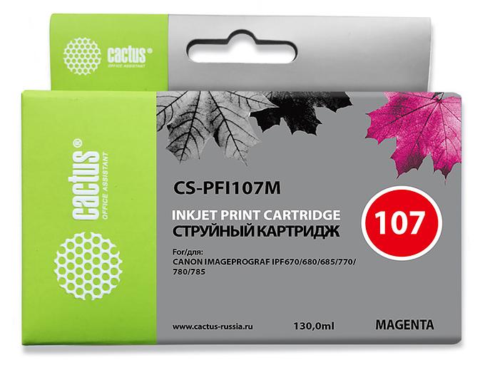 Картридж струйный Cactus CS-PFI107M пурпурный (130мл) для Canon IP iPF670/iPF680/iPF685/iPF770/iPF780/iPF785/ фото 1