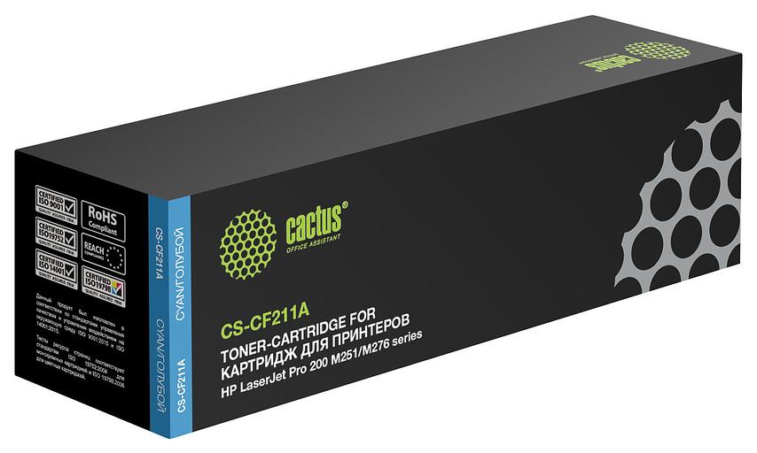 Картридж лазерный Cactus CS-CF211A CF211A голубой (1800стр.) для HP LJ Pro 200 M251/M276 фото 1