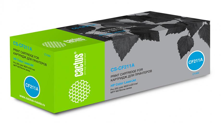 Картридж лазерный Cactus CS-CF211A CF211A голубой (1800стр.) для HP LJ Pro 200 M251/M276 фото 2