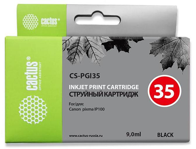 Картридж струйный Cactus CS-PGI35 черный (9мл) для Canon Pixma IP100 фото 1