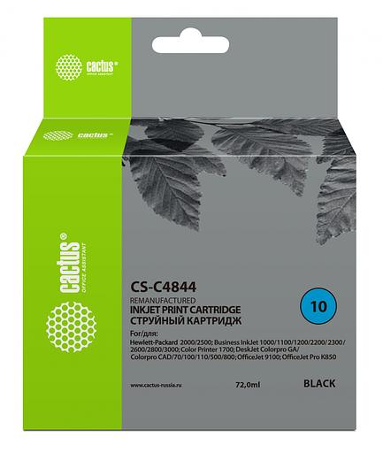 Картридж струйный Cactus CS-C4844 №10 черный (72мл) для HP BIJ 1000/1100/1200/2200/2300/2600/2800 фото 1
