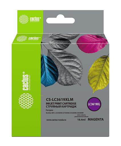 Картридж струйный Cactus CS-LC3619XLM пурпурный (18.4мл) для Brother MFC-J2330DW/J2730DW/J3530DW/J3930DW фото 1