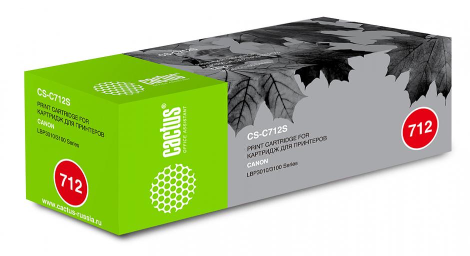Картридж лазерный Cactus CS-C712S 712 черный (1500стр.) для Canon LBP-3010/3020 фото 1