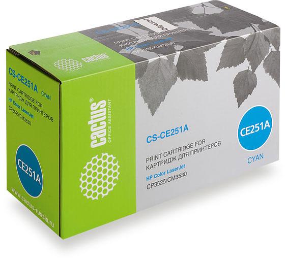 Картридж лазерный Cactus CS-CE251A CE251A голубой (7000стр.) для HP CLJ CP3525/CM3530 фото 1