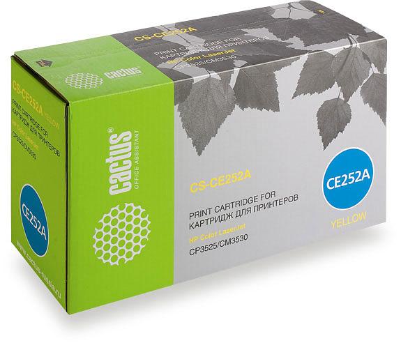 Картридж лазерный Cactus CS-CE252A CE252A желтый (7000стр.) для HP CLJ CP3525/CM3530 фото 1