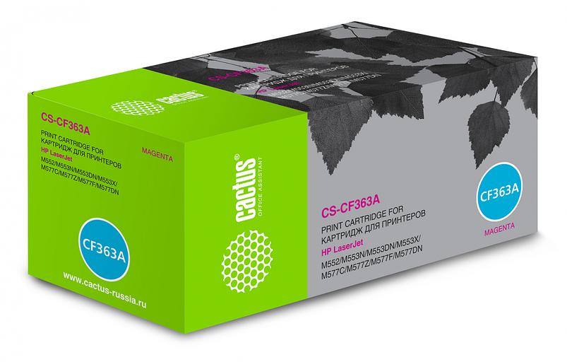 Картридж лазерный Cactus CS-CF363A CF363A пурпурный (5000стр.) для HP CLJ M552dn/M553dnM553N/M553x фото 1