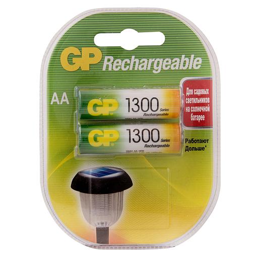 Перезаряжаемые аккумуляторы GP 130AAHC AA, емкость 1300 мАч - 2 шт. в клемшеле GP 4891199109850 фото 1